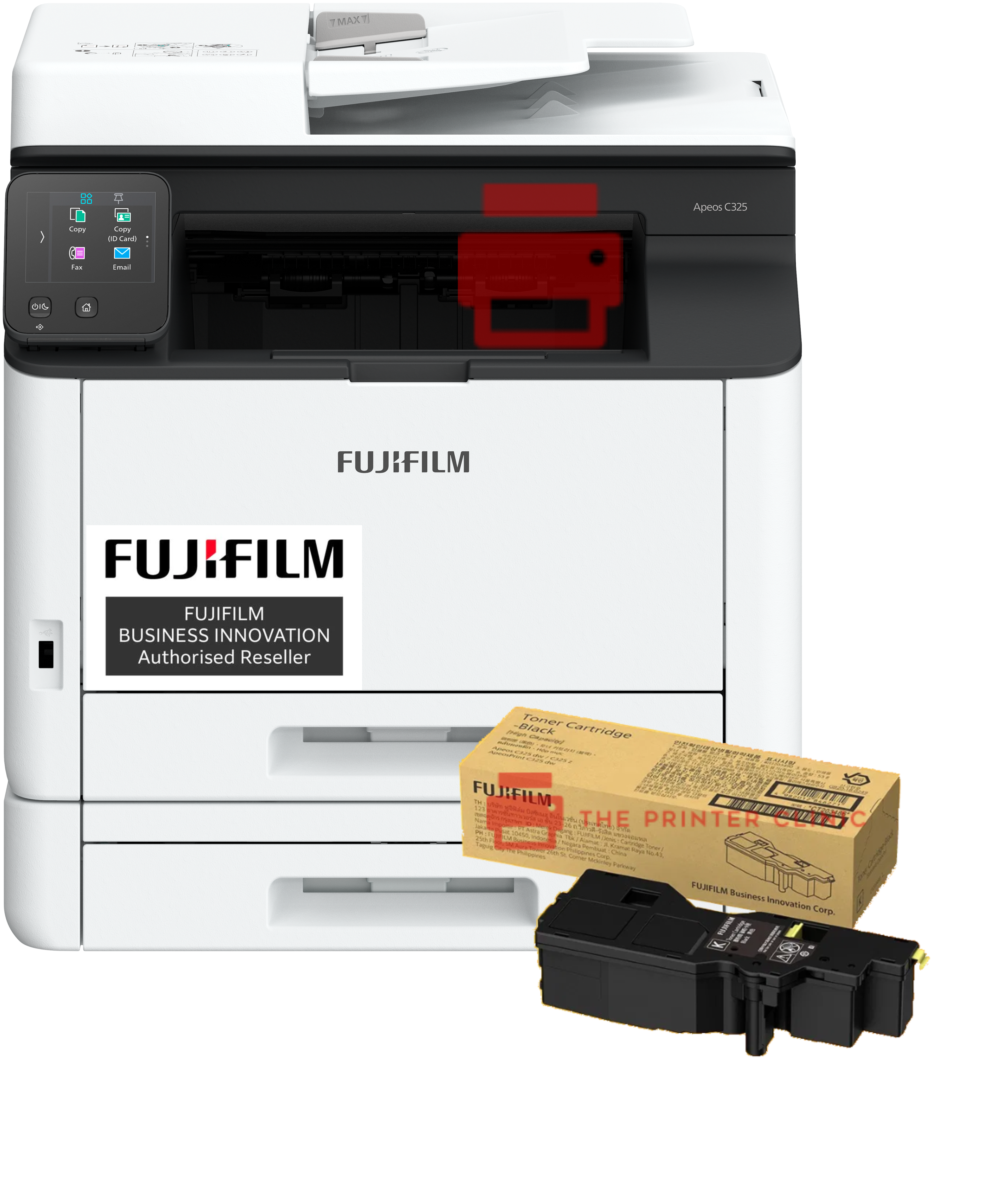 FUJIFILM Apeos C325zt Wireless A4 Colour Multifunction Printer with 2nd 250 Sheet Feeder + Bonus 6k Blk Toner
