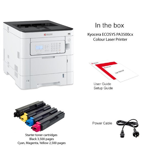 Kyocera ECOSYS PA3500cx A4 Colour Laser Printer - 35PPM - The Printer Clinic