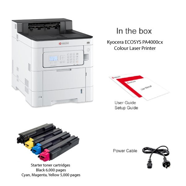 Kyocera ECOSYS PA4000cx Colour Laser Printer - 40PPM - The Printer Clinic