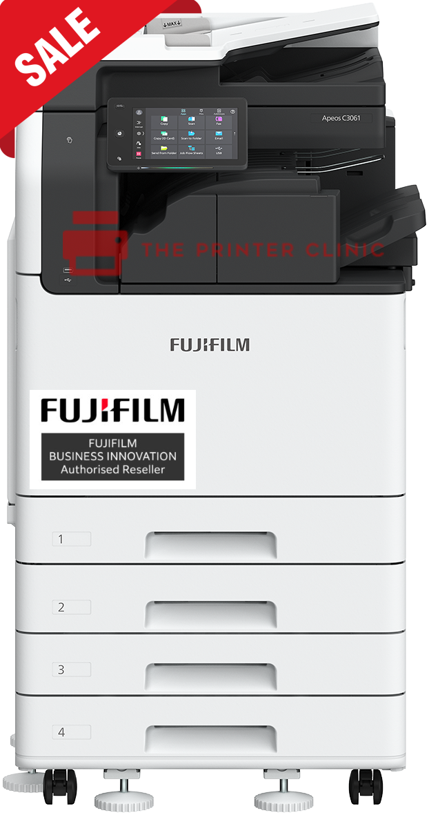 FUJIFILM Apeos C3061 A3 Colour Multifunction Printer + 3 Tray Module 30ppm - The Printer Clinic