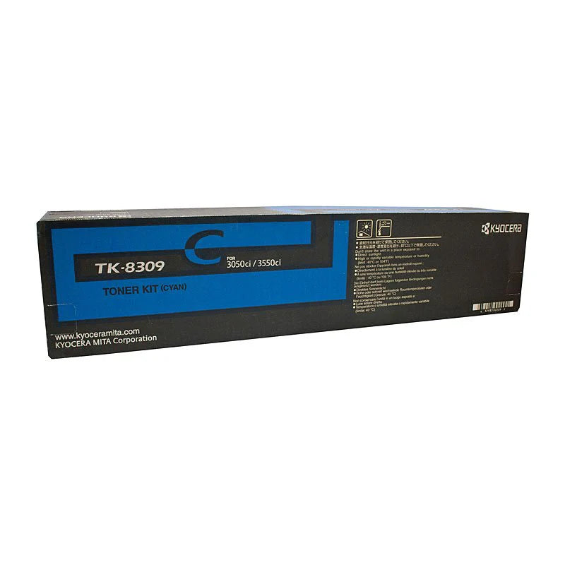 Genuine TK8309C Kyocera Cyan Toner Cartridge for Kyocera TASKALFA 3050CI, 3550CI, 3051CI, 3551CI - 15,000 pages