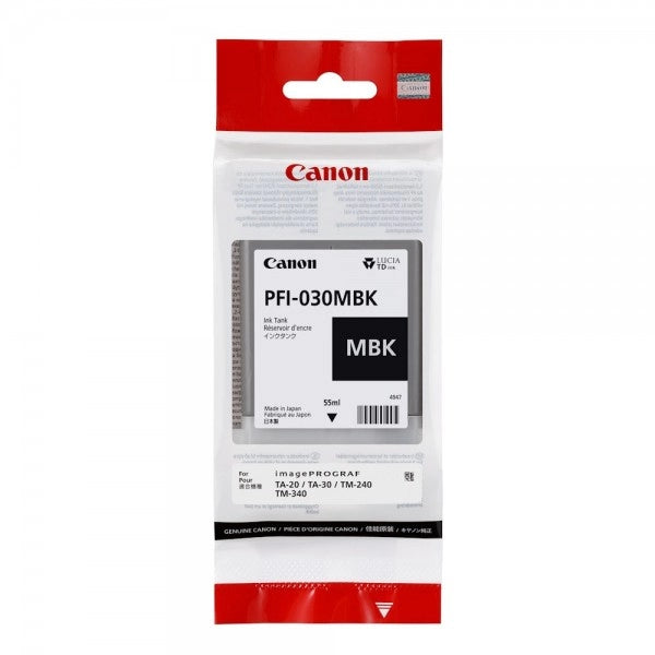Canon IPF TA-30 PFI-030MBK Matte Black Ink Cartridge 55ml