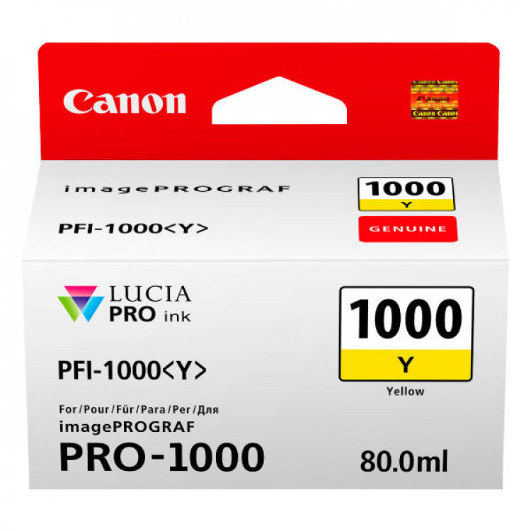 Canon PFI-1000 Yellow Ink Tank 80ml PFI1000Y (Genuine OEM) - The Printer Clinic
