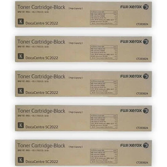 5 Pack of Fuji Xerox DocuCentre SC2022 Black Toner Cartridges CT203024 - The Printer Clinic