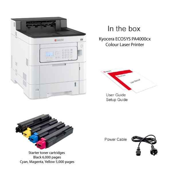KYOCERA ECOSYS PA4000cx A4 Colour Laser Printer - 40PPM (Wifi Optional)