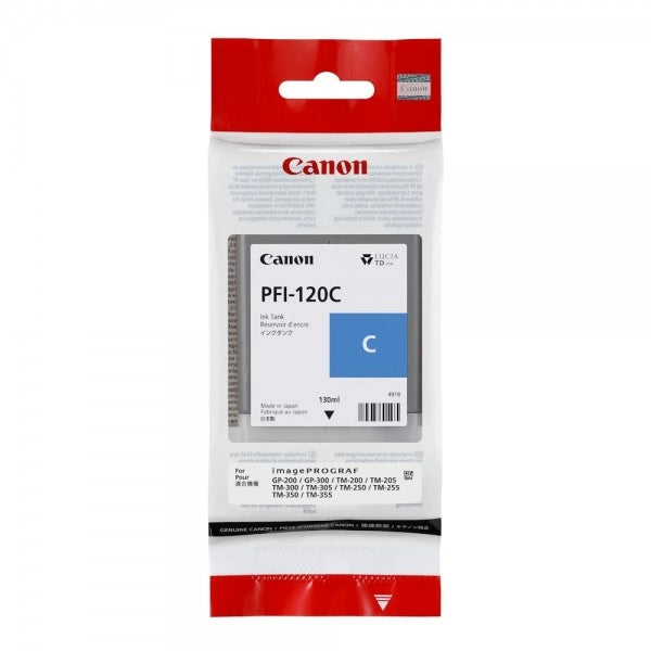 Canon GP 200 PFI-120C Cyan Ink Cartridge - The Printer Clinic