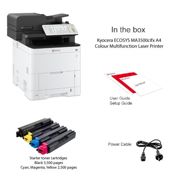 Kyocera ECOSYS MA3500cifx A4 Colour Multifunction Laser Printer - 35PPM  Print / Copy / Fax / Scan  35PPM