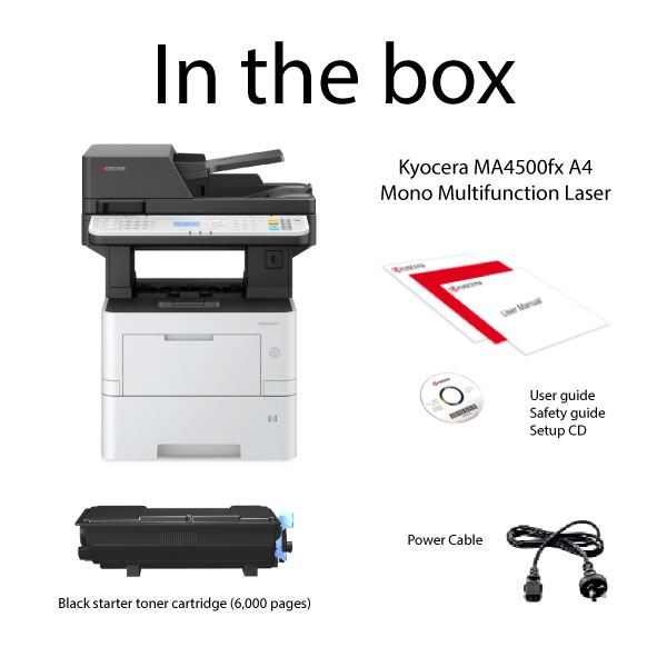 Kyocera MA4500ifx 45ppm A4 Mono Multifunction Laser Printer - The Printer Clinic