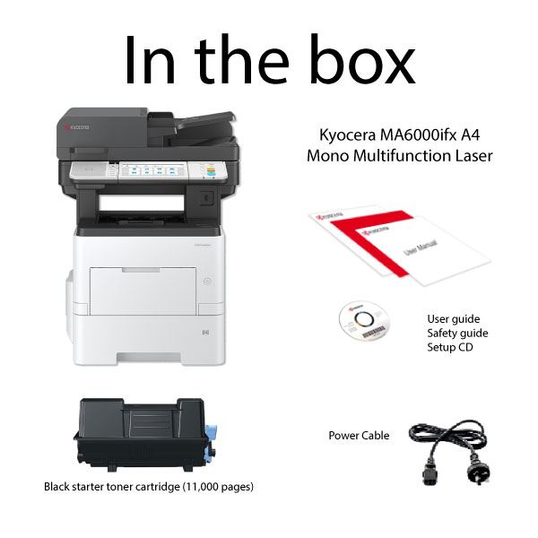 Kyocera MA6000ifx 60ppm A4 Mono Multifunction Laser Printer - The Printer Clinic