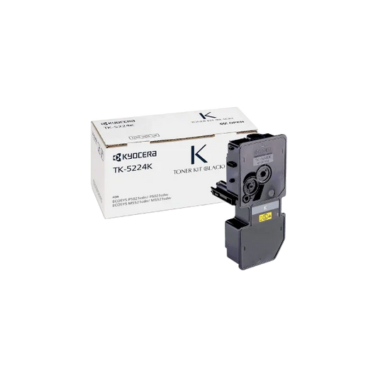 Genuine TK5224K Kyocera Black Toner Cartridge for Kyocera P5021CDN, P5021CDW, M5521CDN, M5521CDW - 1,200 pages - The Printer Clinic