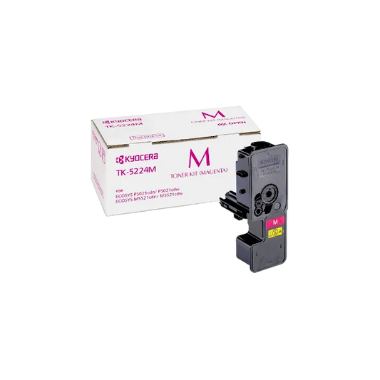 Genuine TK5224M Kyocera Magenta Toner Cartridge for Kyocera P5021CDN, P5021CDW, M5521CDN, M5521CDW - 1,200 pages - The Printer Clinic
