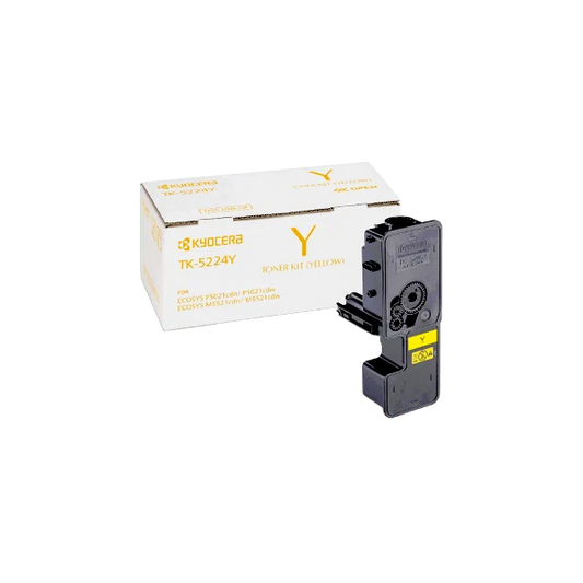 Genuine TK5224Y Kyocera Yellow Toner Cartridge for Kyocera P5021CDN, P5021CDW, M5521CDN, M5521CDW - 1,200 pages - The Printer Clinic