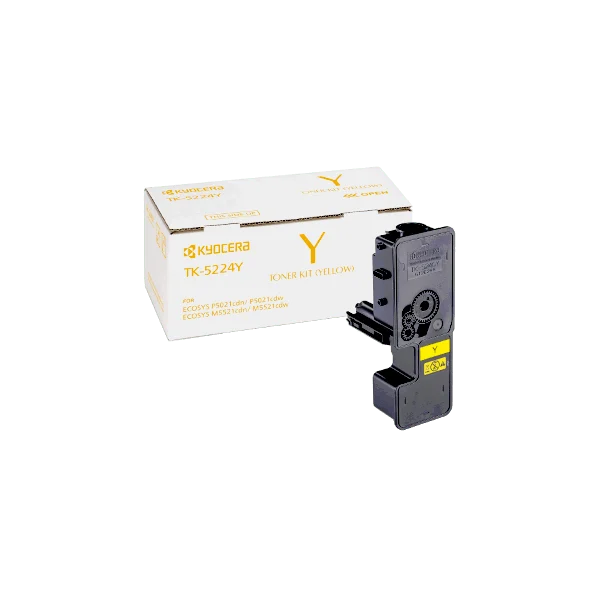 Genuine TK5224Y Kyocera Yellow Toner Cartridge for Kyocera P5021CDN, P5021CDW, M5521CDN, M5521CDW - 1,200 pages