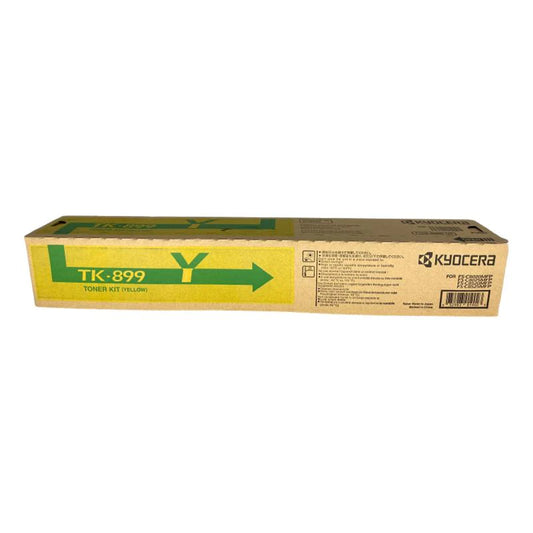 Genuine TK899Y Kyocera Yellow Toner Cartridge for Kyocera FSC8025MFP, FSC8020MFP, FSC8520MFP, FSC8525MFP - 6,000 pages - The Printer Clinic