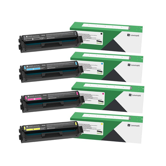 4 Pack Lexmark CX331 / CX431 Genuine Toner Cartridge Combo (20N30K0 - 20N30Y0) - BK 1,500 pages & CMY 1,500 pages - The Printer Clinic