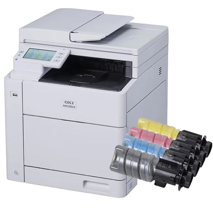 OKI MC554dnw A4 Colour Multifunction Printer (WiFi) + Extra Genuine High Yield Toners