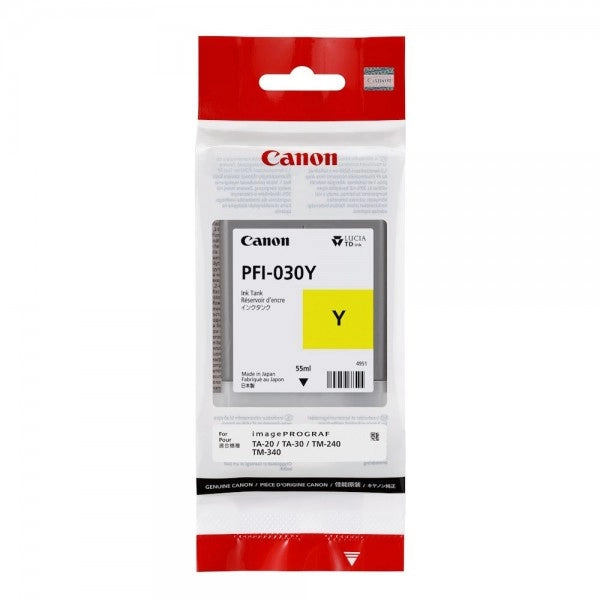 Canon IPF TA-30 PFI-030Y Yellow Ink Cartridge 55ml