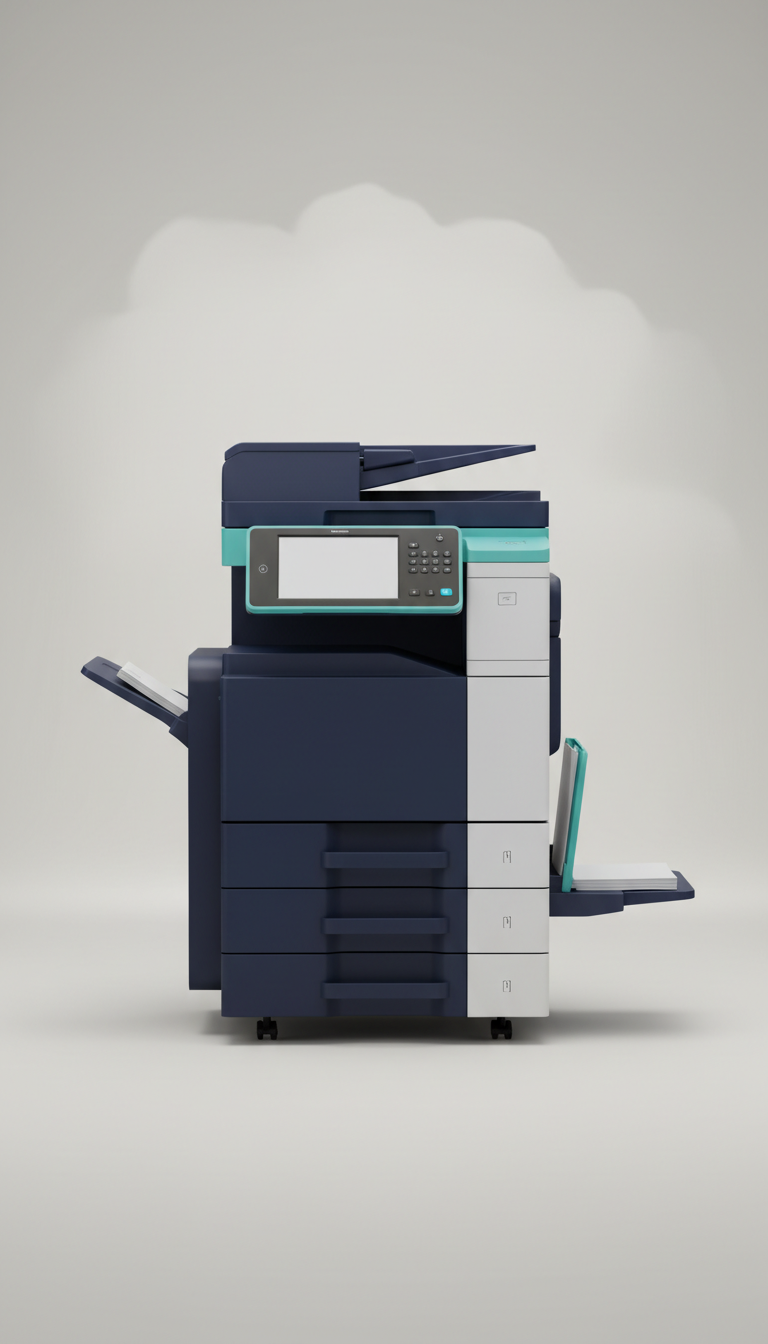 Floor-standing multifunction copier with dual scanning