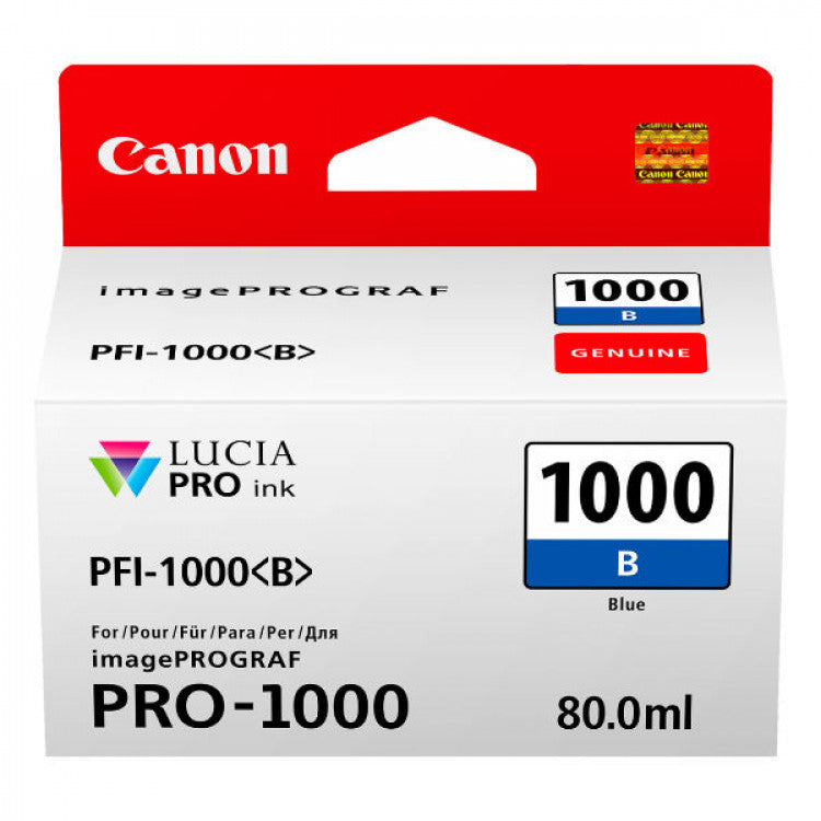 Canon PFI-1000 Blue Ink Tank 80ml PFI1000B (Genuine OEM) - The Printer Clinic