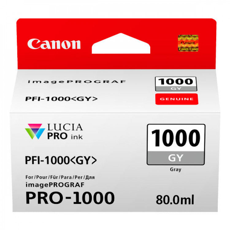 Canon PFI-1000 Grey Ink Tank 80ml PFI1000GY (Genuine OEM) - The Printer Clinic
