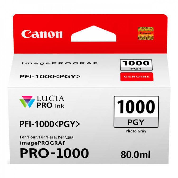Canon PFI-1000 Photo Grey Ink Tank 80ml PFI1000PGY (Genuine OEM) - The Printer Clinic