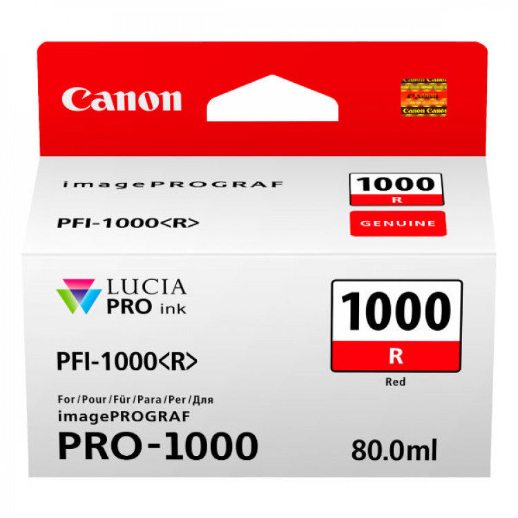 Canon PFI-1000 Red Ink Tank 80ml PFI1000R (Genuine OEM) - The Printer Clinic